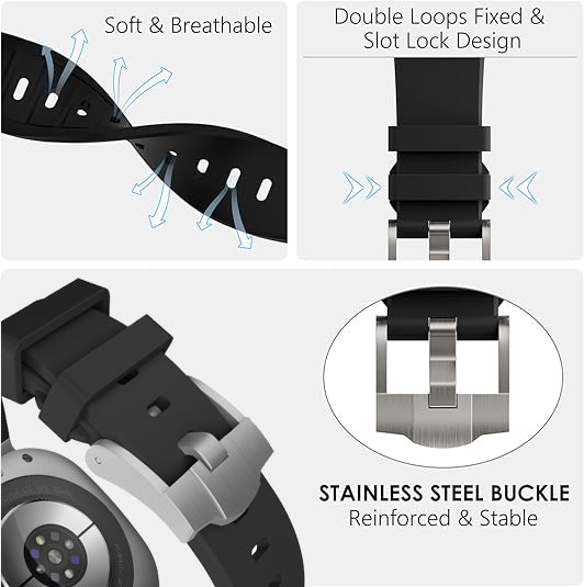 Samsung Watch Ultra Band, Vellaro Silicone Strap with Titanium Adapter
