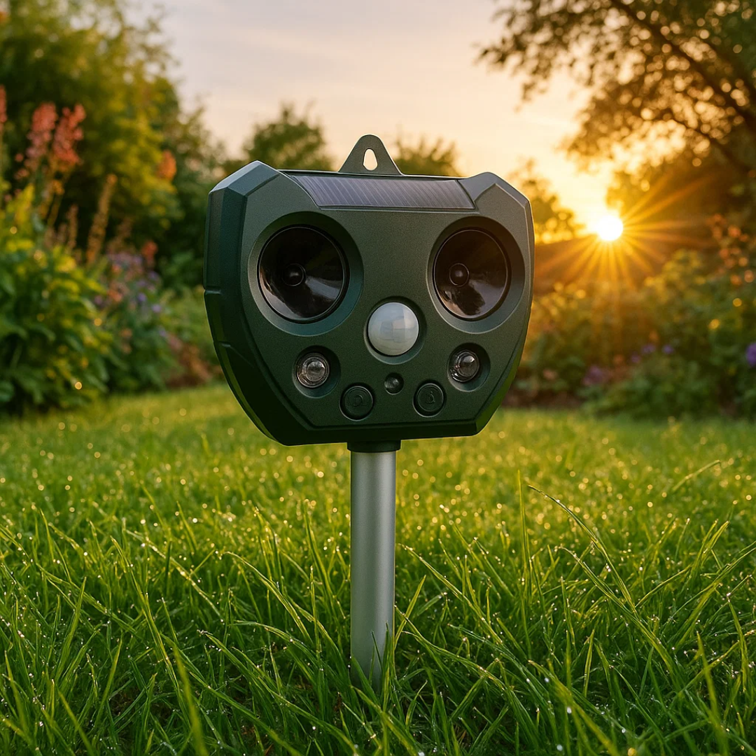 Répulsif solaire à ultrasons pour oiseaux avec détecteur de mouvement, résistant aux intempéries, SolPro