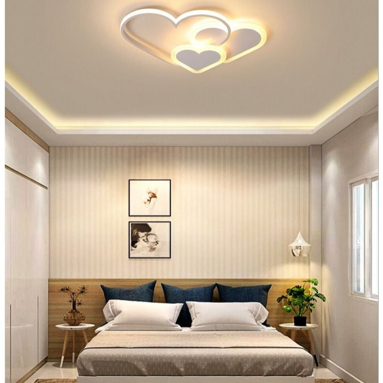 Lampe de plafond en forme de cœur pour chambre d’enfant avec éclairage LED, PetalGlow
