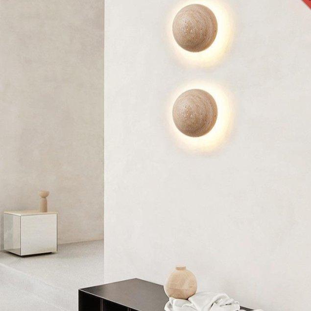 Asterra Travertine Wall Light, Cream Finish, Nordic Minimalist Style