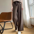 Pantaloni Aurelle in misto cashmere, a gamba larga, vita alta con coulisse