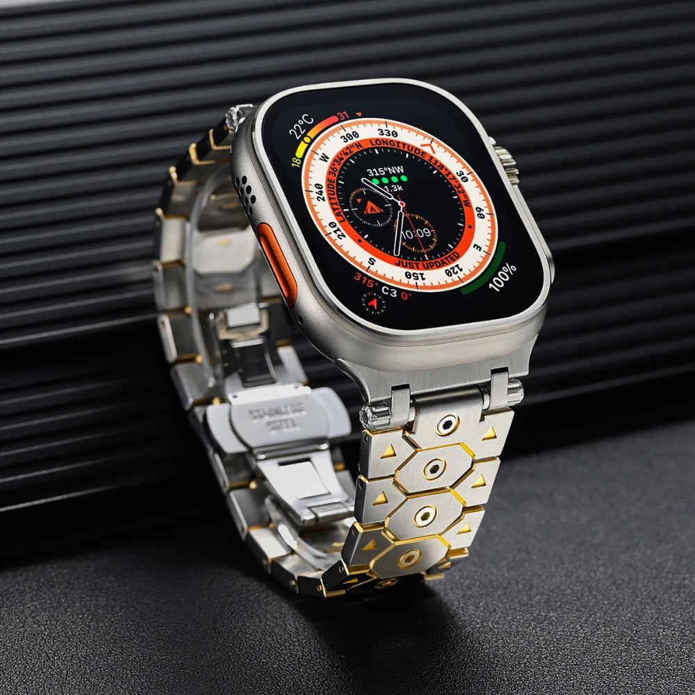 Vantira FusionX Titanium Apple Watch-rem, sekskantet led-design