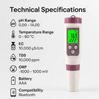 AquaSense 7-in-1-digitaalinen allasveden testeri sovelluksella, pH ja kloori