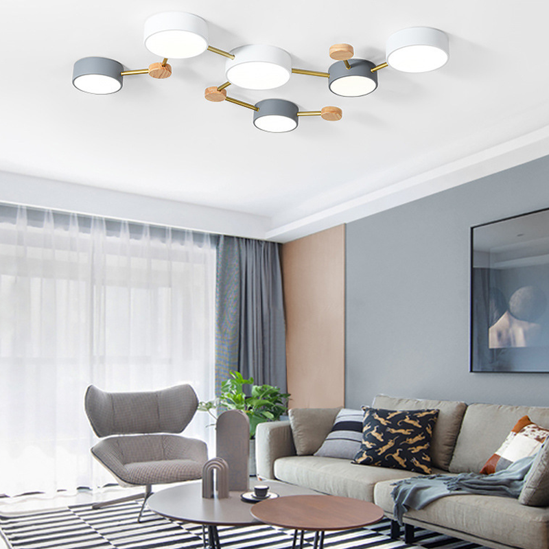 Arisha Modern LED Ceiling Light Log Living Room Bedroom White Grey | Fioriscas