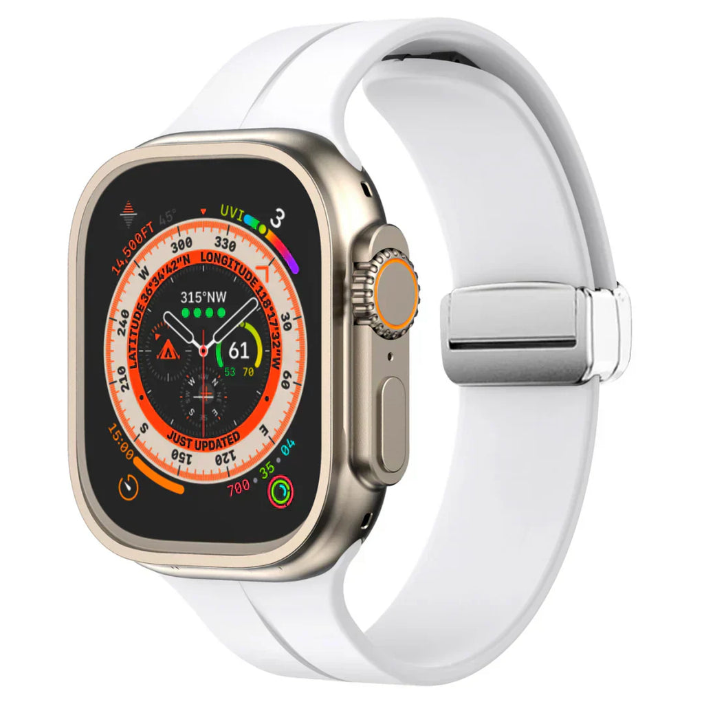 Magnetyczny pasek silikonowy do Apple Watch, pasek z bezpiecznym zapięciem Luma