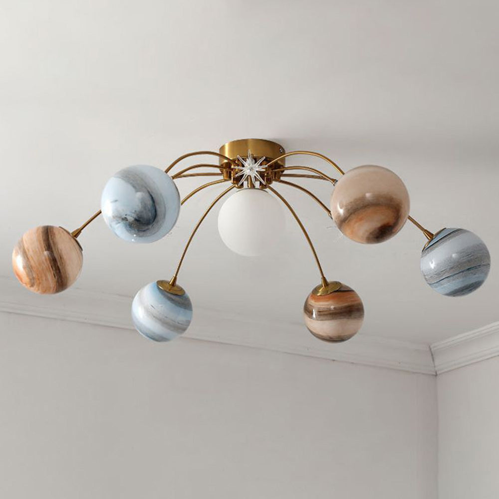 Aria Modern Planet Flush Mount Ceiling Light, Living Room | Fioriscas
