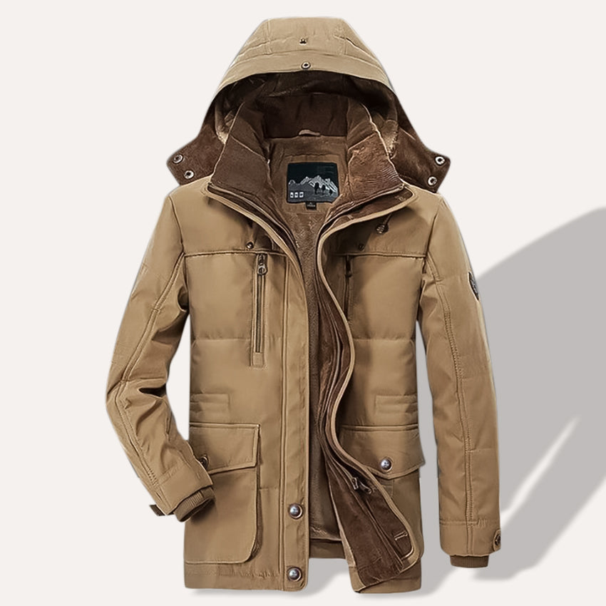 ArdentVale Herren-Isolierparka, plüschgefütterter Wintermantel