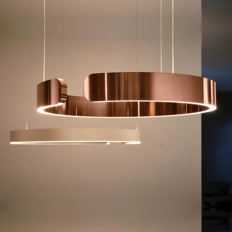 LyraHalo Pendant Light, Round Metal Design, Dimmable LED