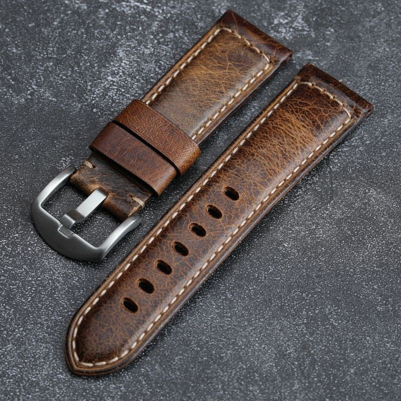 Watch Strap For Apple Watch, Waxed Vintage Cowhide Leather