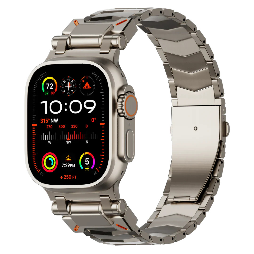 Elestra V01 titaniumrem til Apple Watch, V-formet design