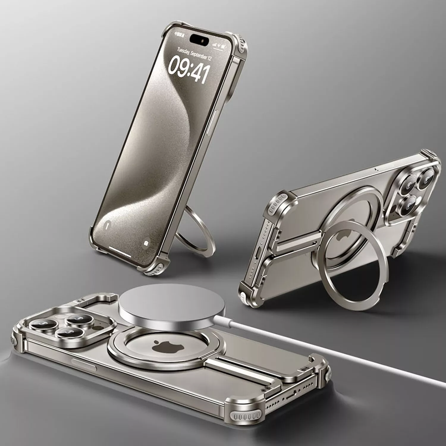 Quellio EvoBorder Borderless MagSafe Case, Aluminum Alloy, Fits iPhone 13-16