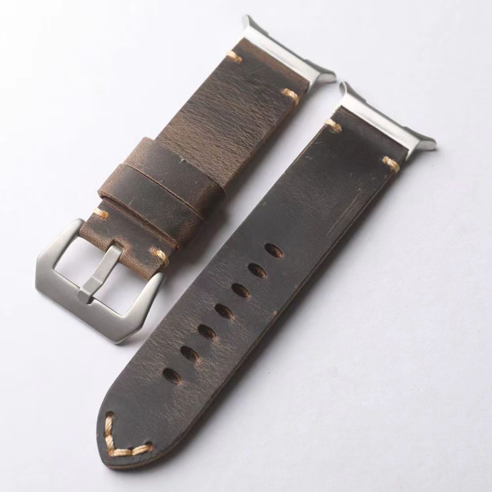 Full-Grain Leather Watch Band, Vintage Patina, Fits Samsung Watch Ultra 47mm