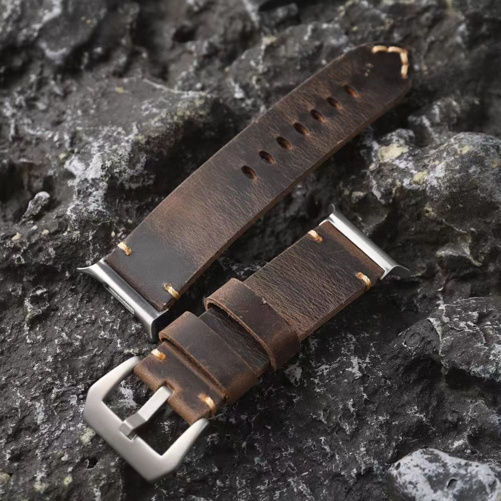 Full-Grain Leather Watch Band, Vintage Patina, Fits Samsung Watch Ultra 47mm