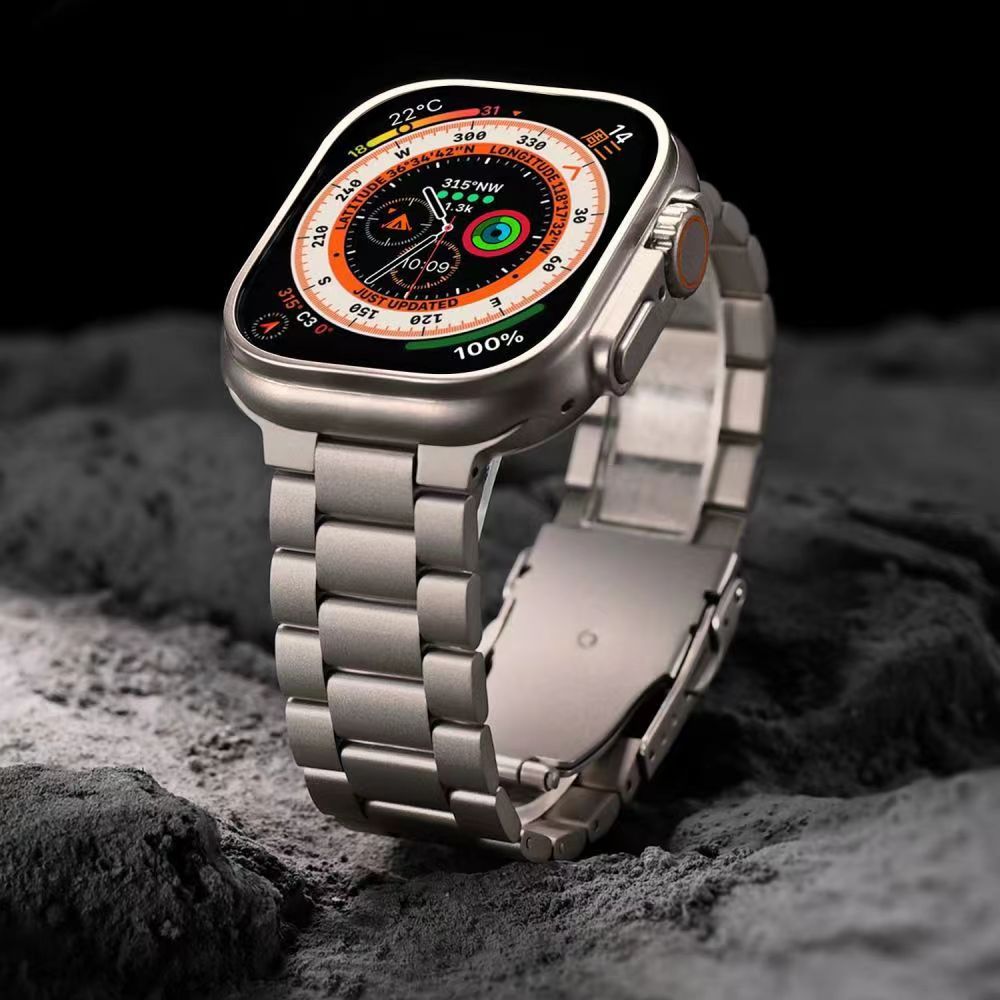 Apple Watch Titanium Band With Folding Safety Buckle, Kestrel Style