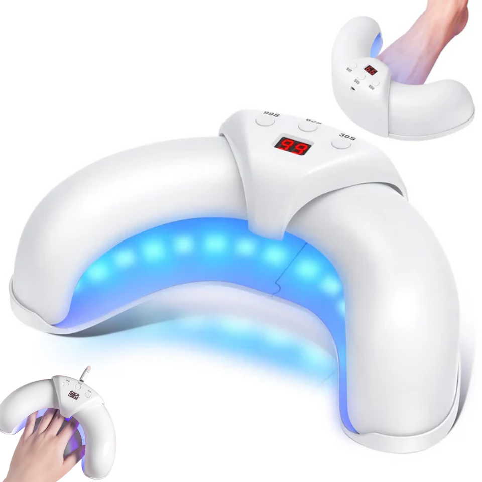 Dispositivo de luz para el cuidado de uñas con clip, doble haz de 905 nm y 470 nm, recargable