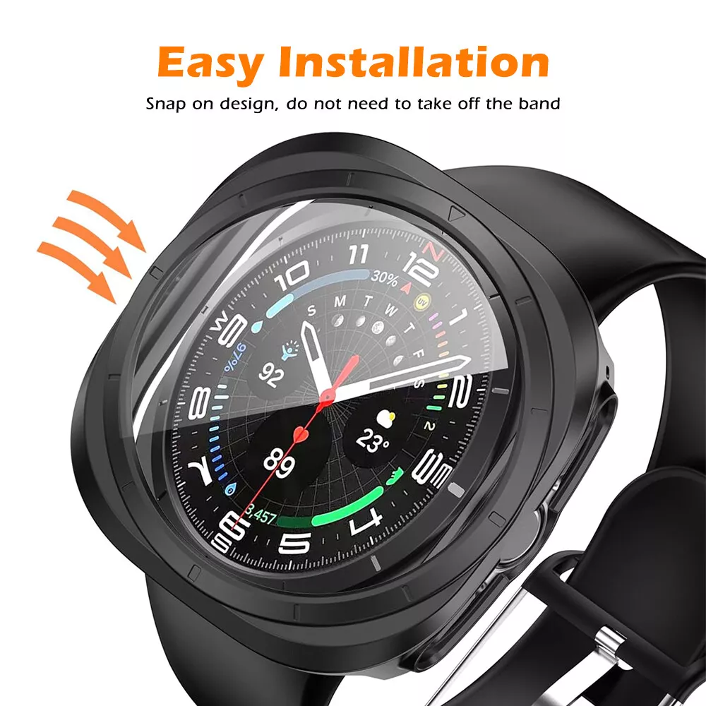 Custodia Samsung Galaxy Watch Ultra 47mm, Guscio in vetro temperato Orvalo