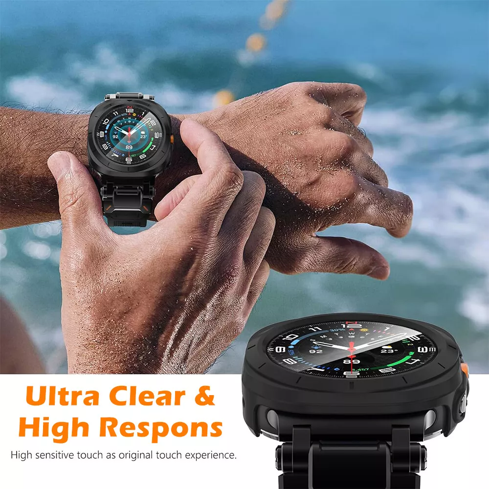 Custodia Samsung Galaxy Watch Ultra 47mm, Guscio in vetro temperato Orvalo