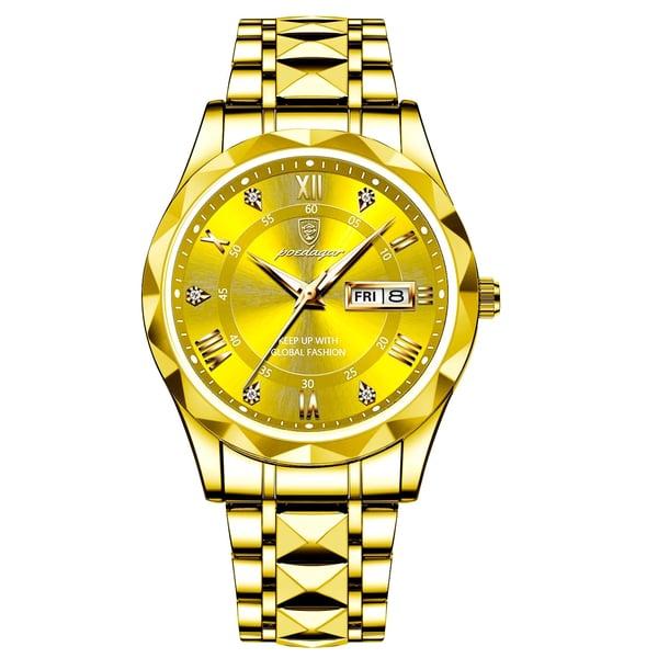 Diamond-Bezel Watch For Men, Maristel Waterproof With Glowing Dial