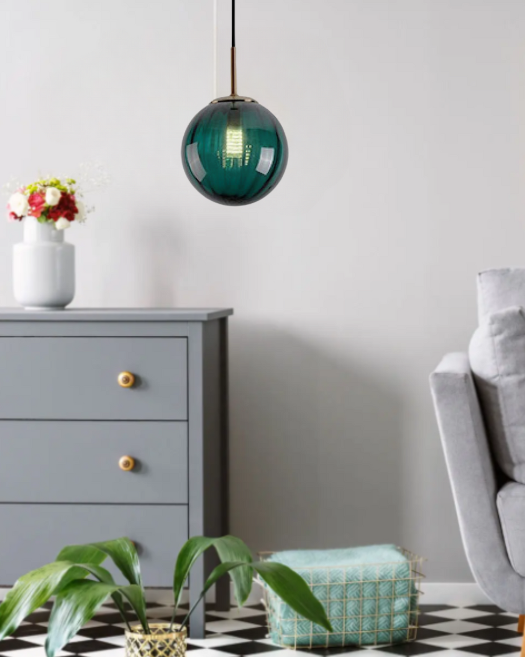 Lampa wisząca VeraLux Vintage-Glow, przyciemniane szkło, sześć wariantów kolorystycznych