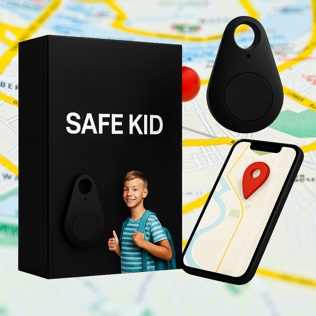 KidiSafe Vedenkestävä GPS-paikannin lapsille, reaaliaikainen sijainti ja SOS-hälytys