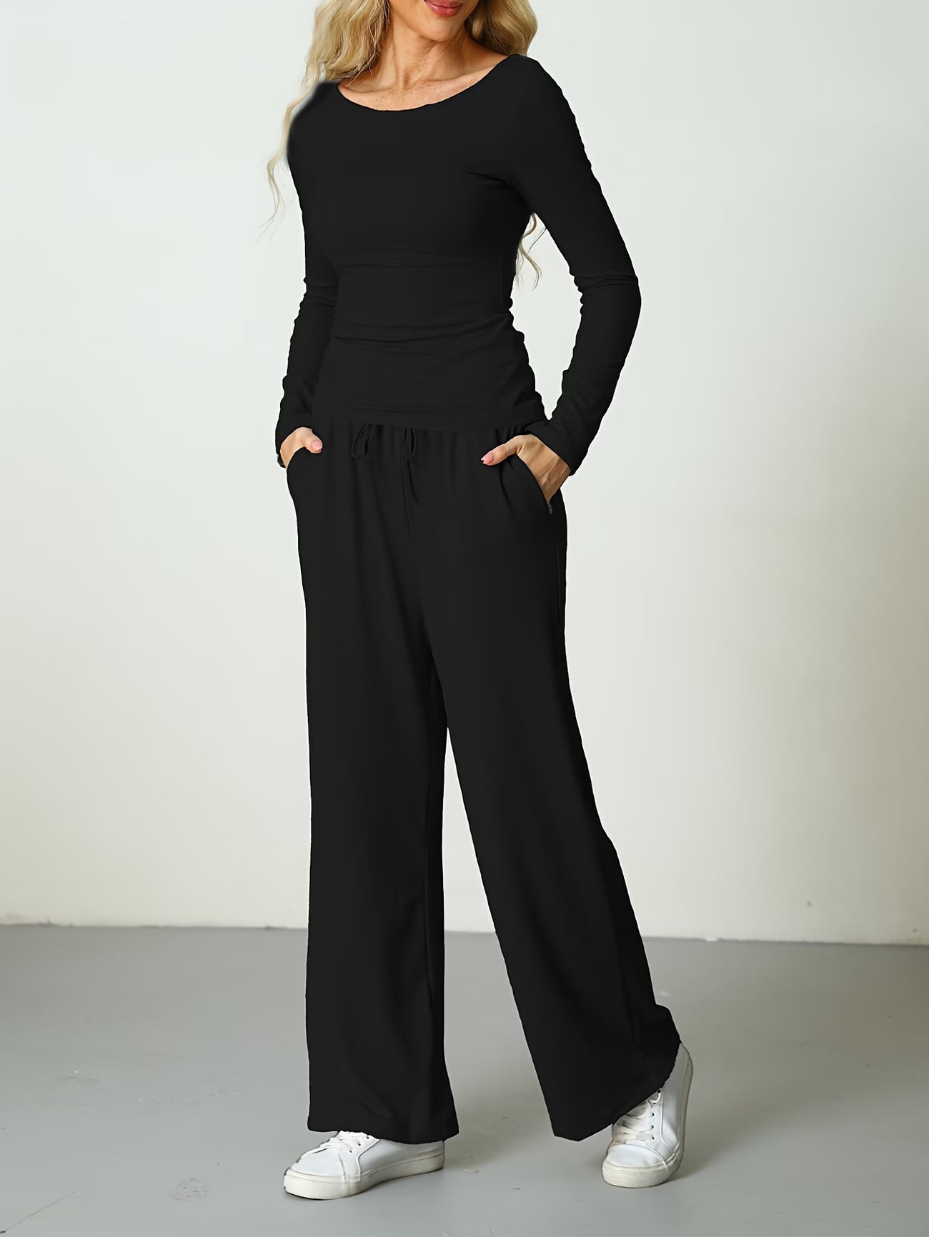 Duo Cocooning I Top Asymétrique et Pantalon Large Aérien