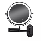 LED-Vergrößerungsspiegel für Make-up, wiederaufladbar, schwarz, zur Wandmontage