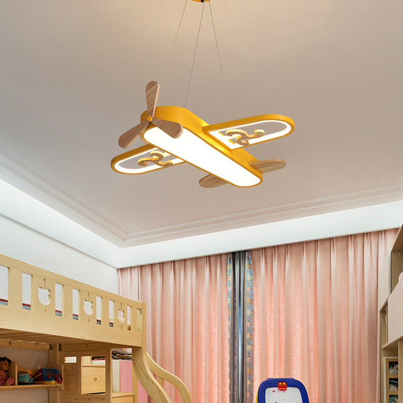 LED-Deckenleuchte in Flugzeugform für Kinderzimmer, dimmbare Pendelleuchte LumaPlane mit Fernbedienung