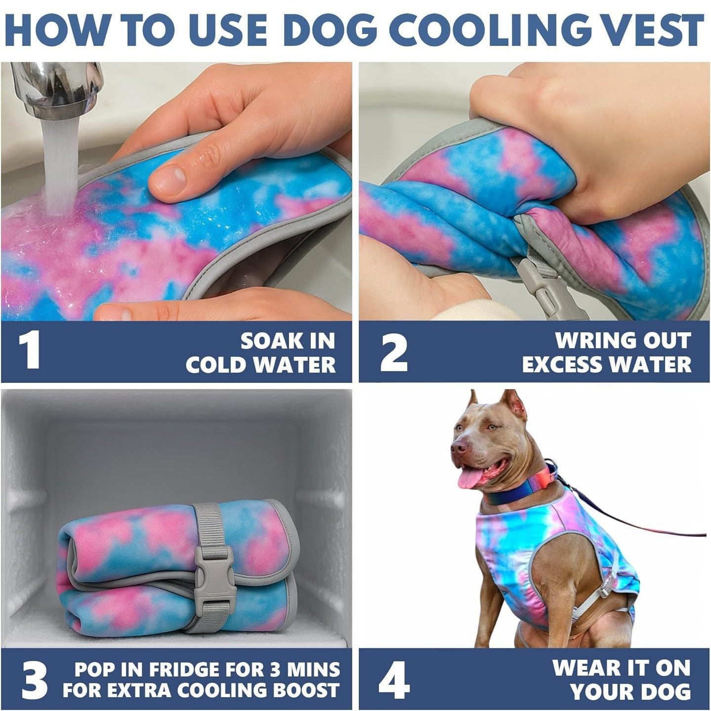 Breathable Canine Cooling Vest With UV Protection For All Breeds S-XXL