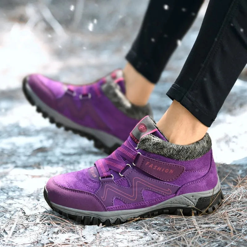 Waterdichte geïsoleerde winterlaarzen, unisex met veters en bontvoering