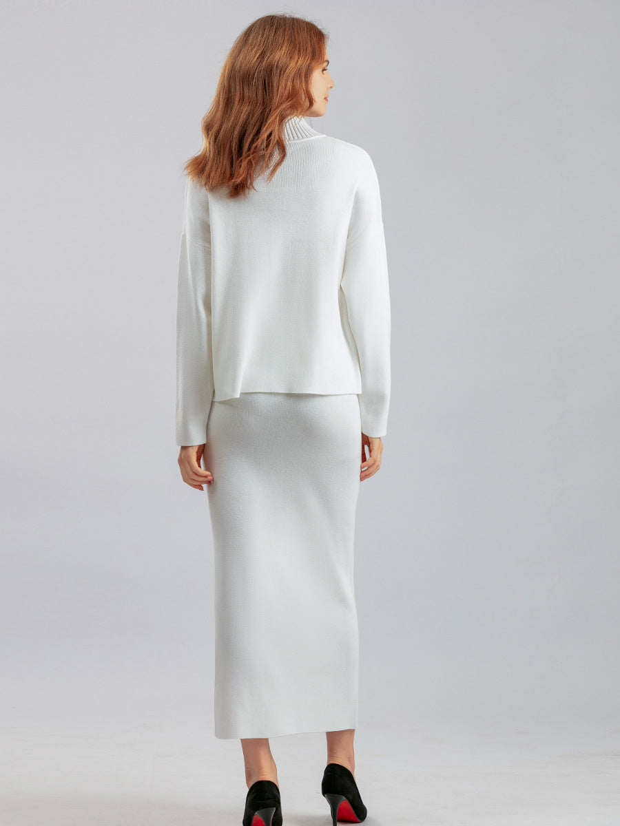 L'Ensemble Maille Côtelée | Pull Confort & Jupe Longue