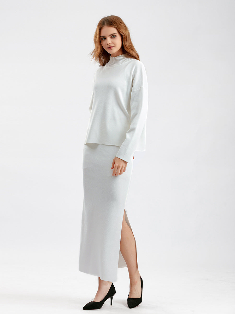 L'Ensemble Maille Côtelée | Pull Confort & Jupe Longue