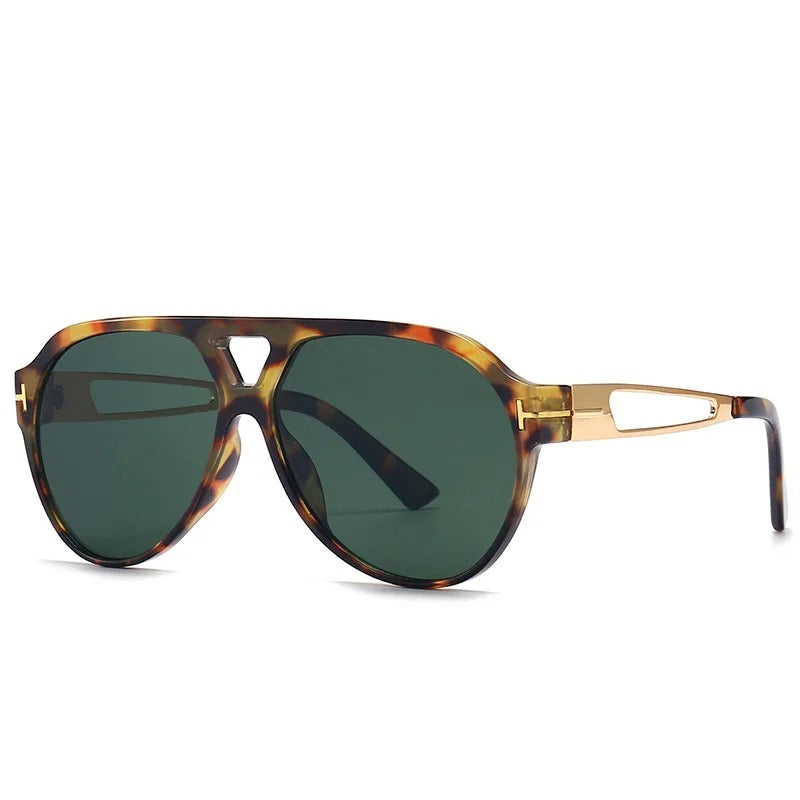 Kirella Gold-Accent Aviator Sunglasses With UV-Protective Lenses
