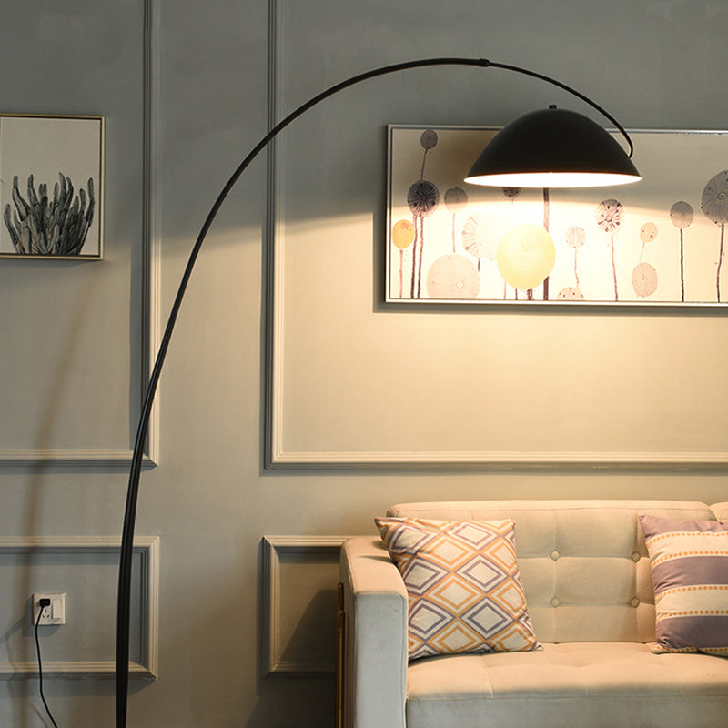 Avi Modrn Fishing Rod Metal Floor Lamp, Black | Fioriscas