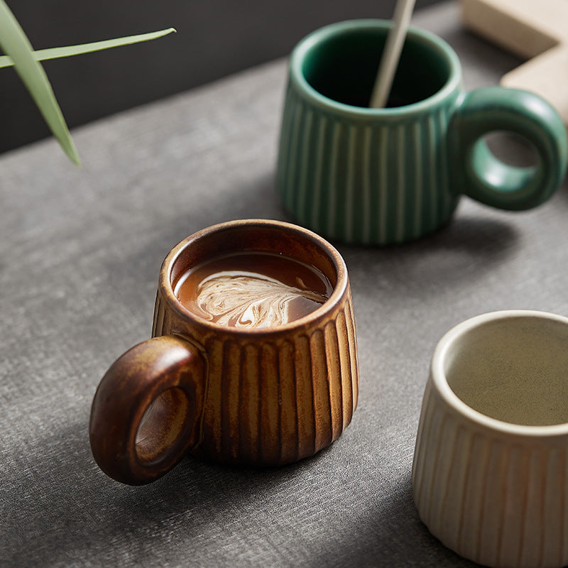 Tazza in ceramica artigianale per caffè e tè, Caldera in gres rustico