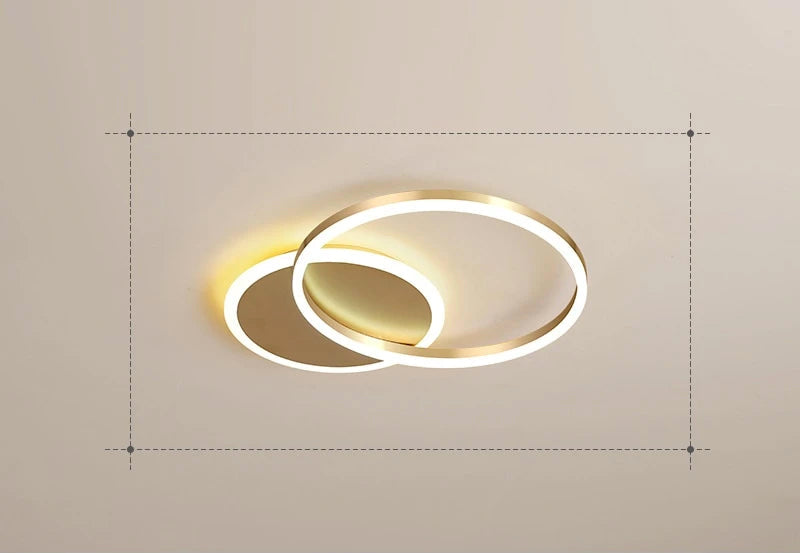 LunaRing Floating-Ring LED Ceiling Light, Gold or White, Remote Dimmable
