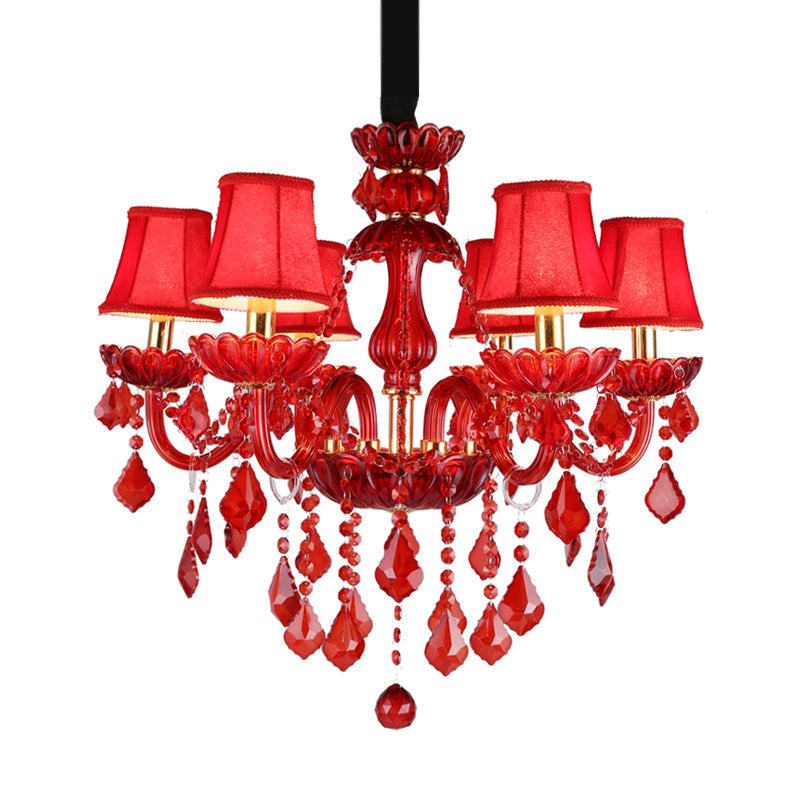 Krystal lysekrone til moderne stuer, Aurelia Crimson Red