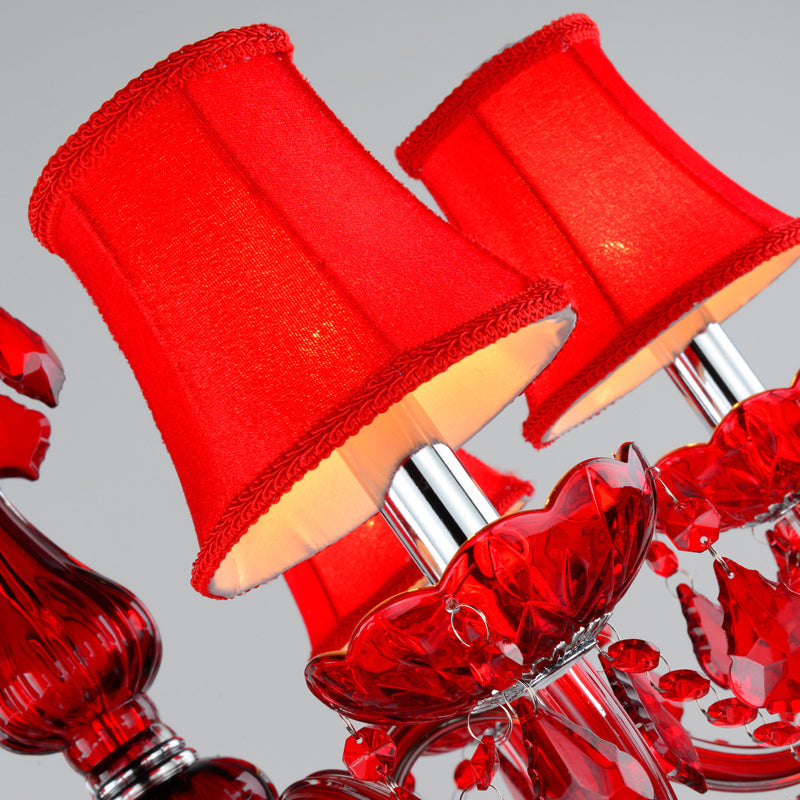 Krystal lysekrone til moderne stuer, Aurelia Crimson Red