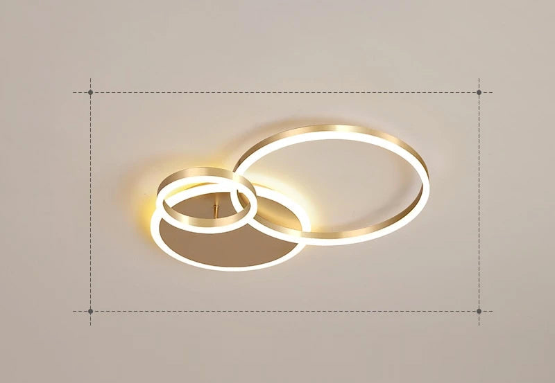 LunaRing Floating-Ring LED Ceiling Light, Gold or White, Remote Dimmable