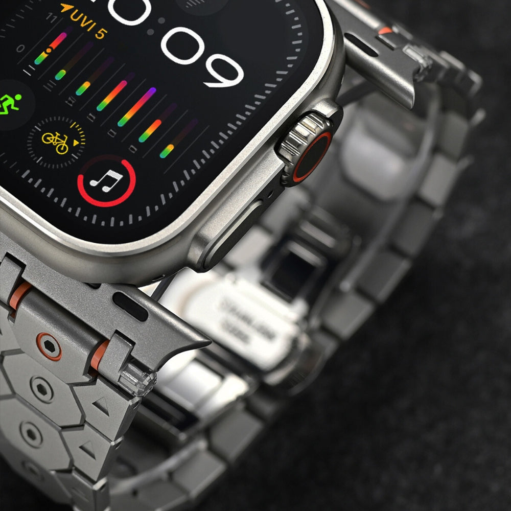 Vantira FusionX Titanium Apple Watch-rem, sekskantet led-design