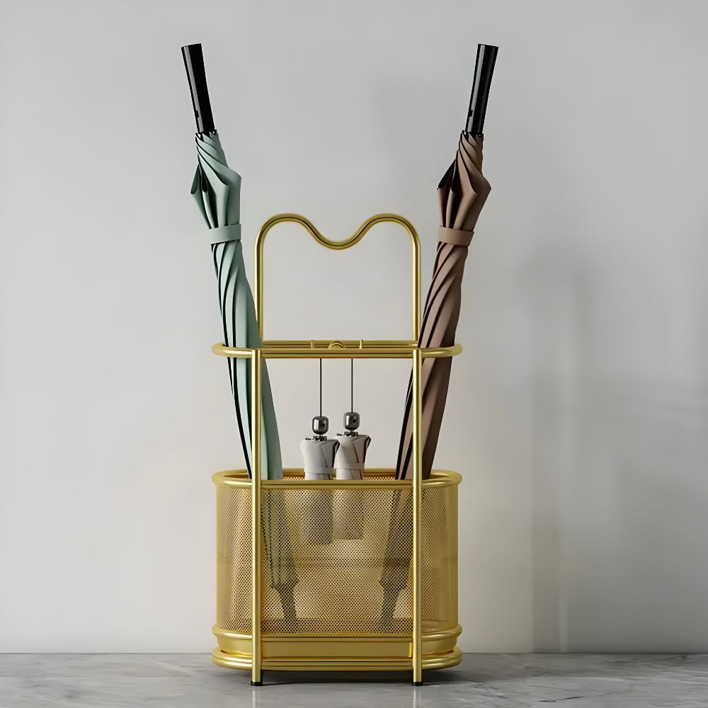 Freestanding Metal Umbrella Stand with an Integrated Water Tray, AstraGuard