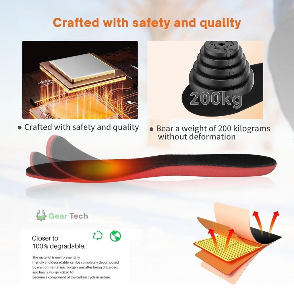 Plantillas térmicas recargables para botas con calor ajustable para los pies
