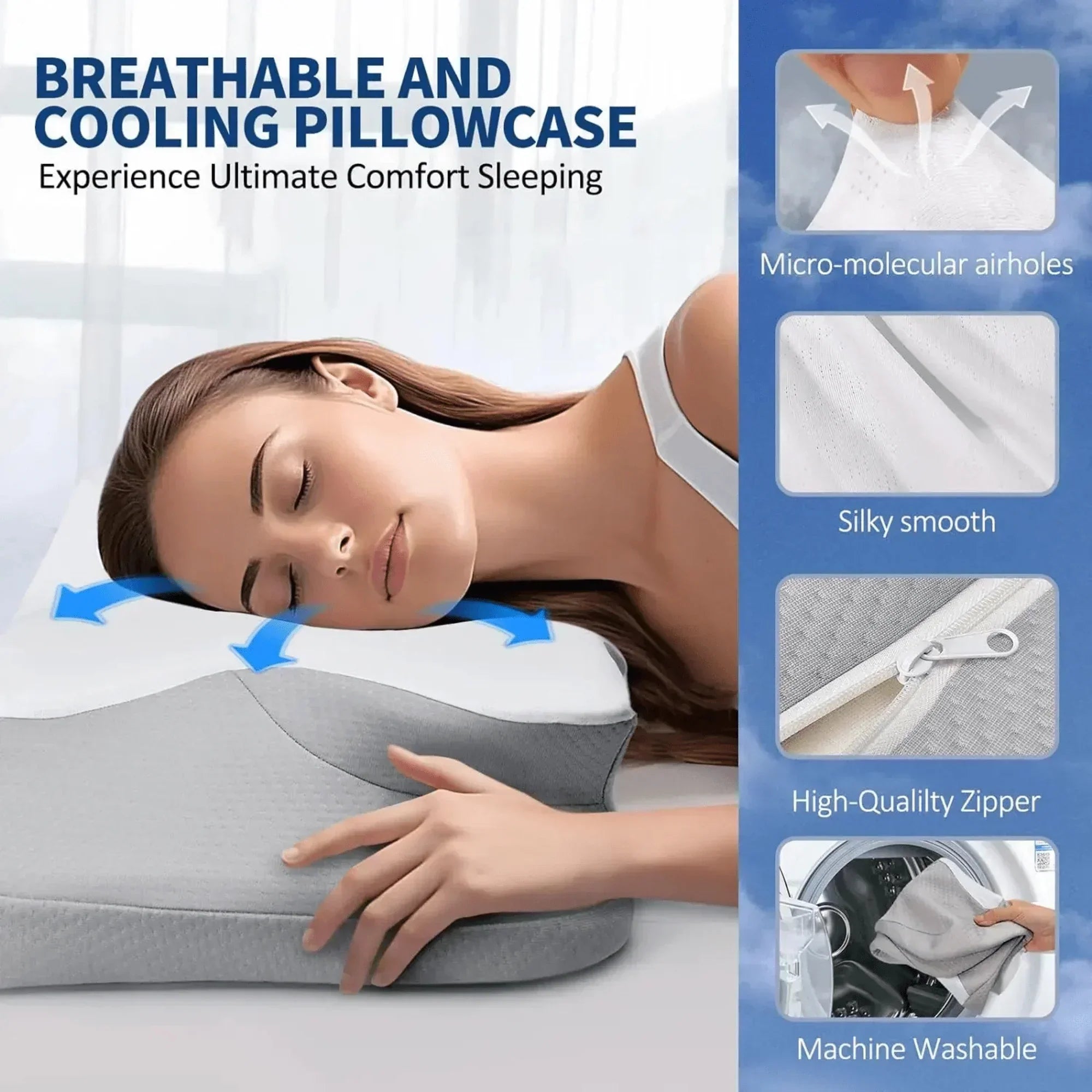 Almohada mariposa SomniWing de espuma viscoelástica para soporte del cuello