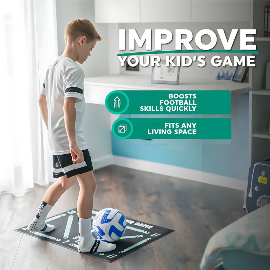 Kit de tapete de treino de agilidade para futebol com exercícios em vídeo e meias antiderrapantes
