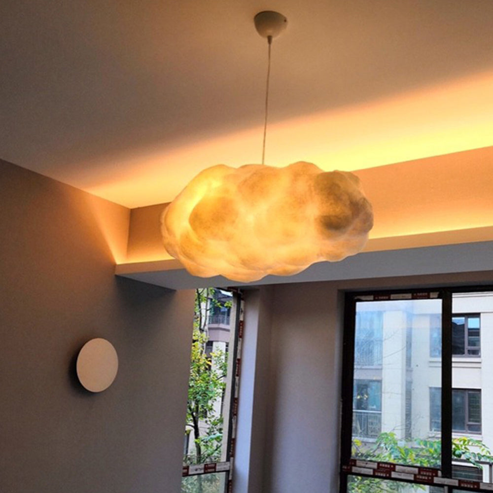 Lampa wisząca, biały akrylowy klosz w kształcie chmury, zintegrowany LED, LumaCloud