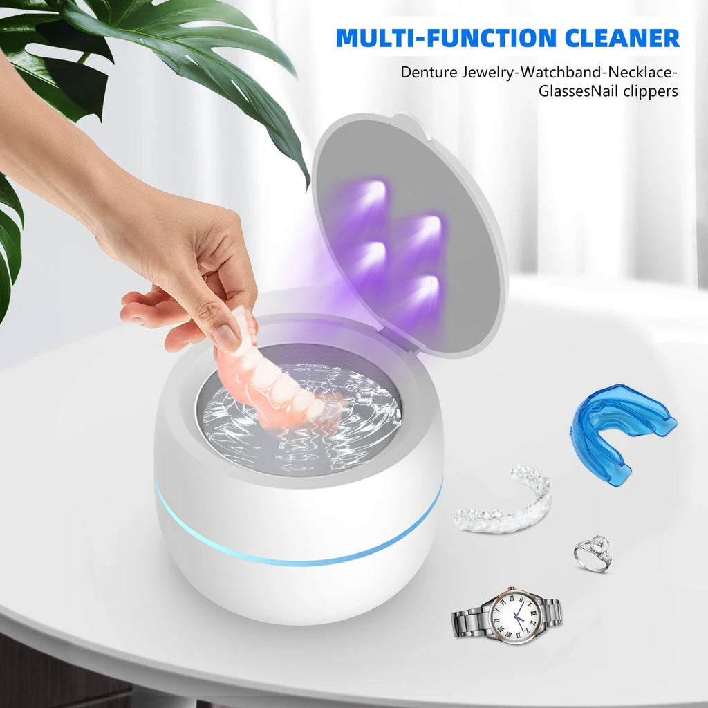 Ultrasonic Denture & Mouthguard Cleaner by LumaDent for Home Use