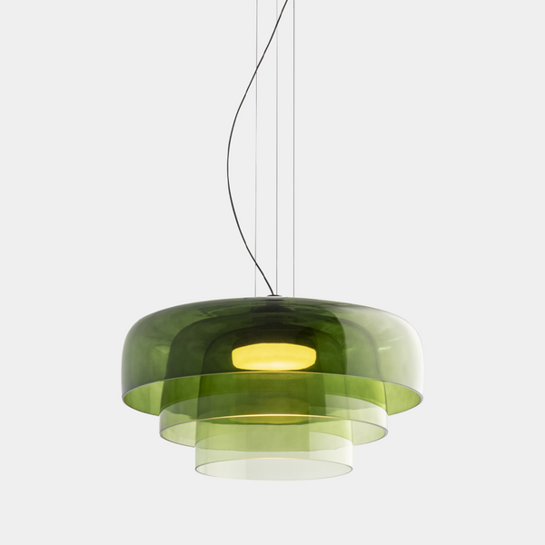 FjordLumen Glass Pendant Light, Warm LED Glow, Multi-Tier Design