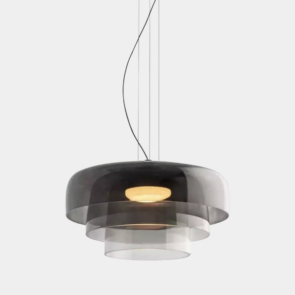 FjordLumen Glass Pendant Light, Warm LED Glow, Multi-Tier Design