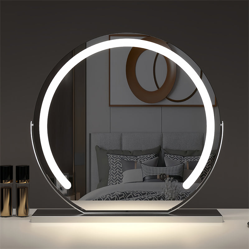 מראת איפור עגולה Luminara עם תאורת LED מתכווננת באמצעות מגע