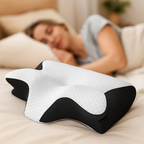 Oreiller cervical ergonomique SomniEase profilé en mousse à mémoire de forme, avec soutien du cou