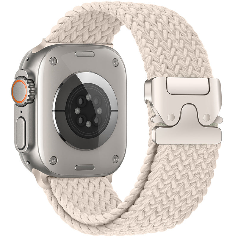 Cinturino intrecciato in nylon per Apple Watch con fibbia paracadute